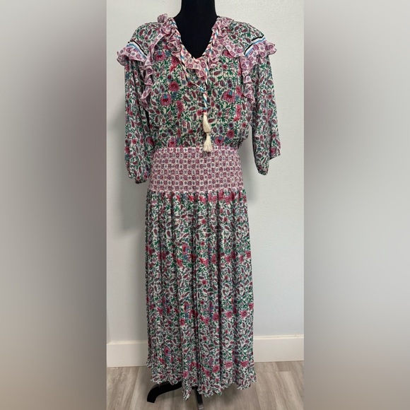 Diane Freis Original Georgette Maxi Dress Bohemian flower Floral Printed - Picture 10 of 16